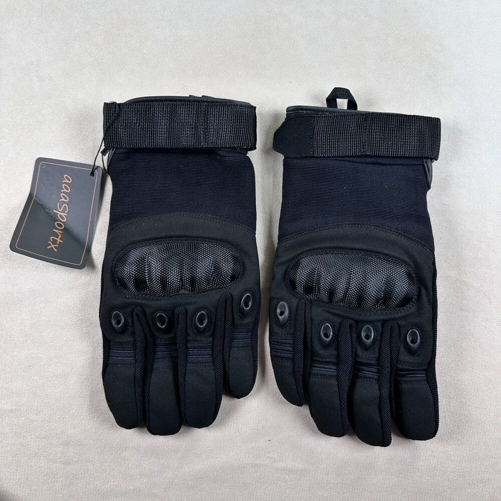 Aaasportx Motorcycle Gloves XXL Hard Knuckle Tactical Riding Touchscreen Black